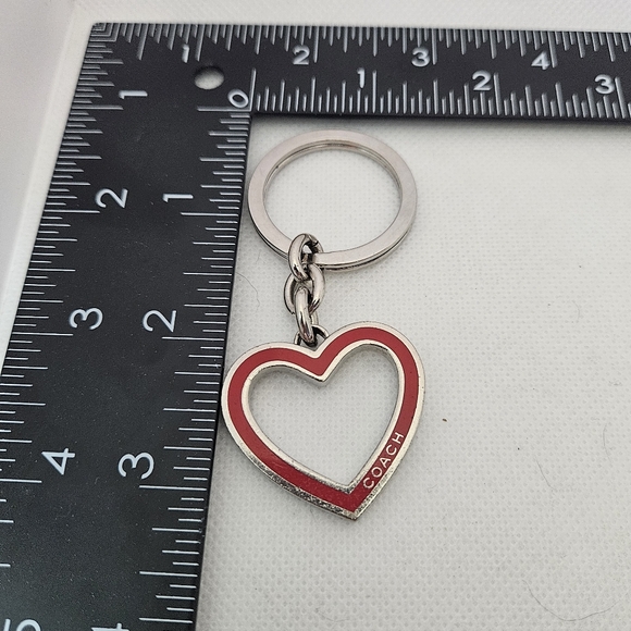 COACH Keychain Heart Shaped Silver Tone - Picture 3 of 3